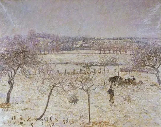 Śnieg i szron w Éragny - Camille Pissarro