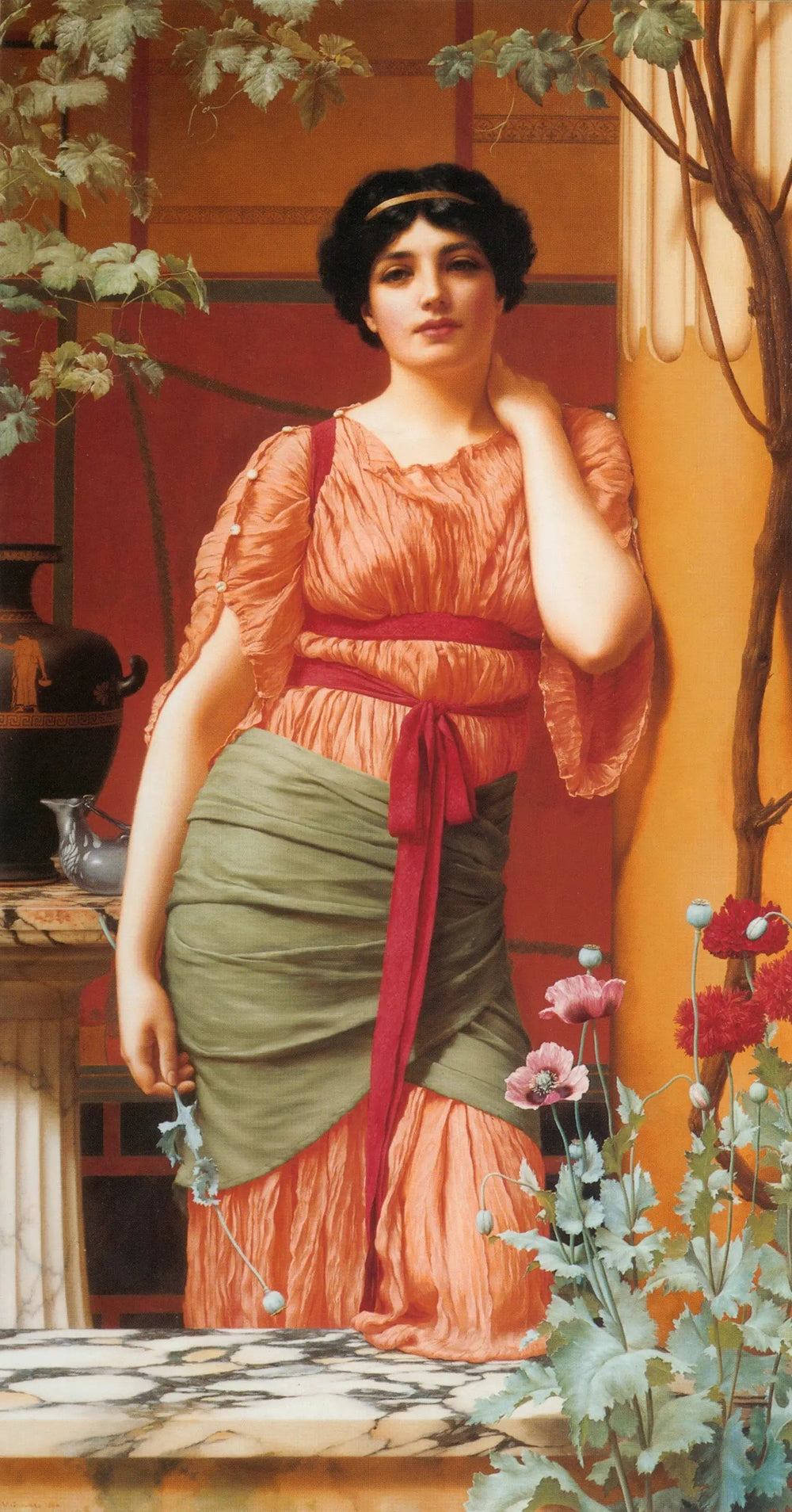 Nerissa - John William Godward image 1 reproduction de peinture à l’huile