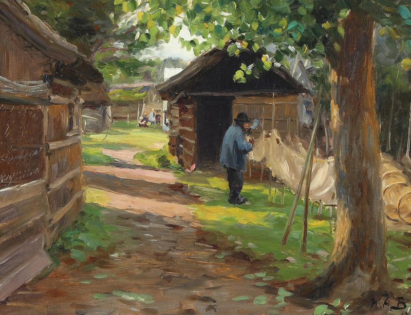 Czyszczenie pułapek na ryby. - H. A. Brendekilde