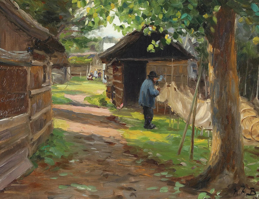Czyszczenie pułapek na ryby. - H. A. Brendekilde