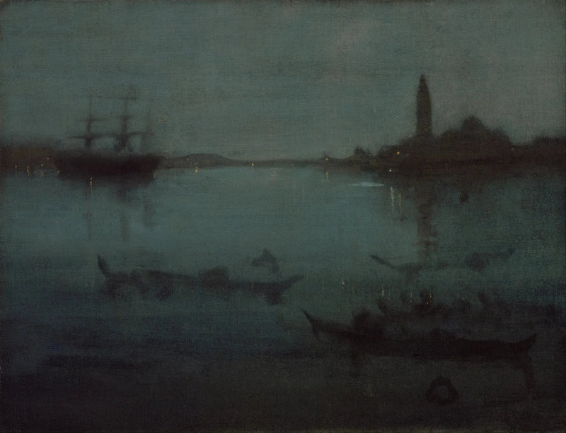 Noc w niebieskim i srebrnym: Laguna, Wenecja - James Abbott McNeill Whistler