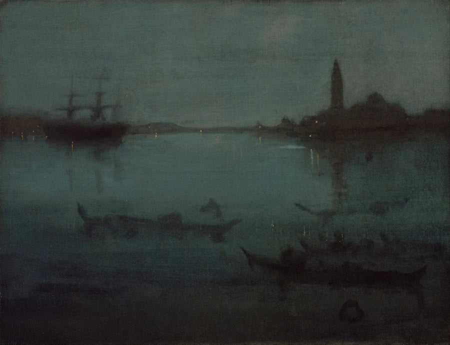 Noc w niebieskim i srebrnym: Laguna, Wenecja - James Abbott McNeill Whistler