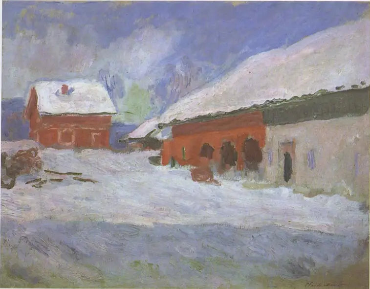 Norwegia, czerwone domy w Björnegaard - Claude Monet