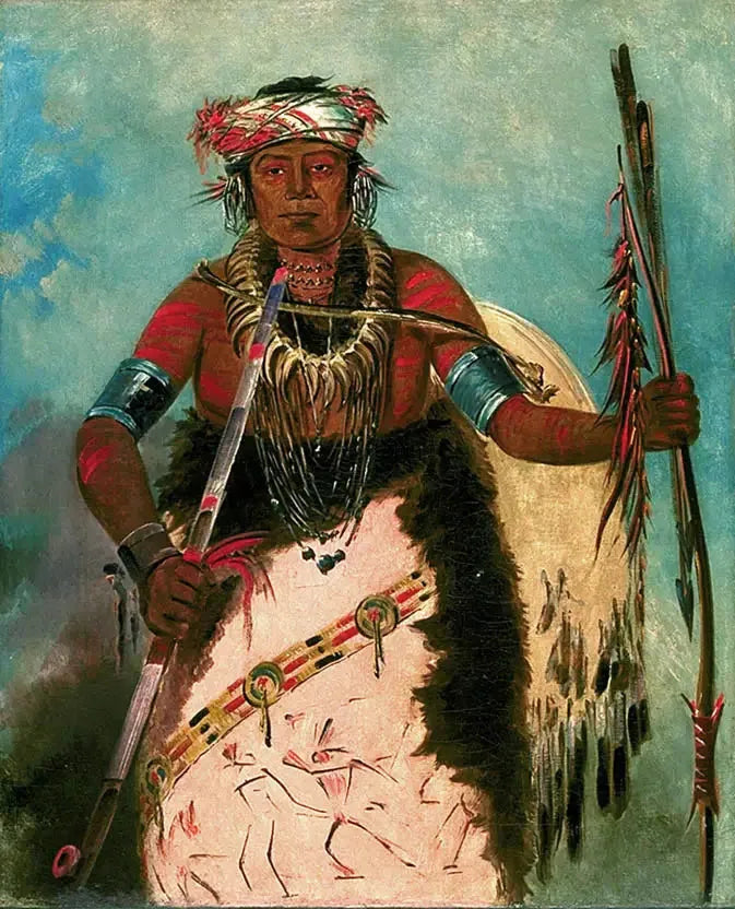 Notch-ee-níng-a, Sans Cœur, (zwany Białym Chmurą), Przywódca plemienia - George Catlin