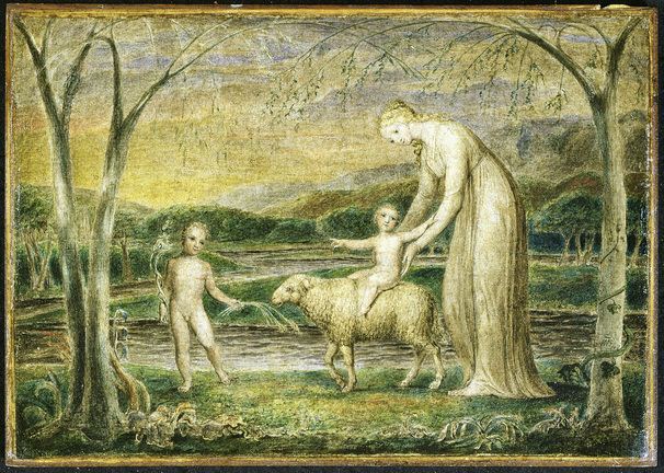 Notre-Dame z Dzieciątkiem Jezus na jagnięciu - William Blake