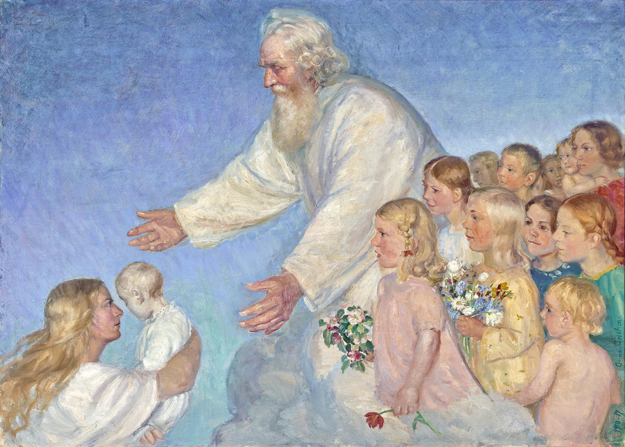 Nasz Pan przyjmuje martwe dziecko. - Anna Ancher