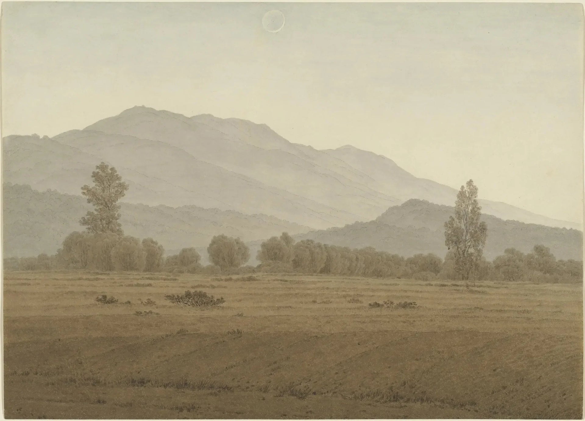 Nouvelle Lune au-dessus des Monts des Géants - Caspar David Friedrich image 1 reproduction artisanale de tableau