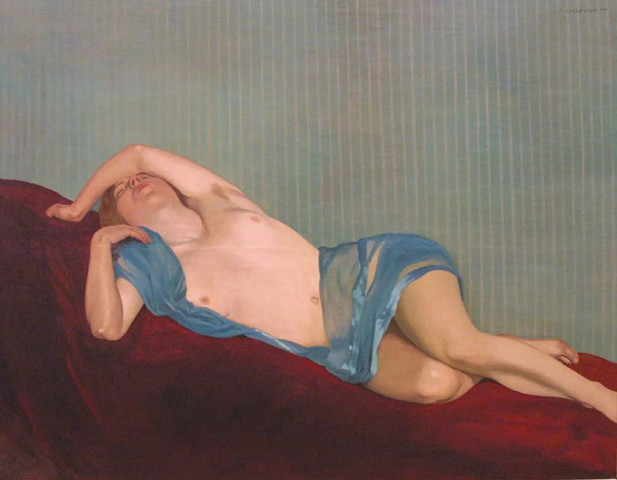Nu z zieloną chustą - Félix Vallotton