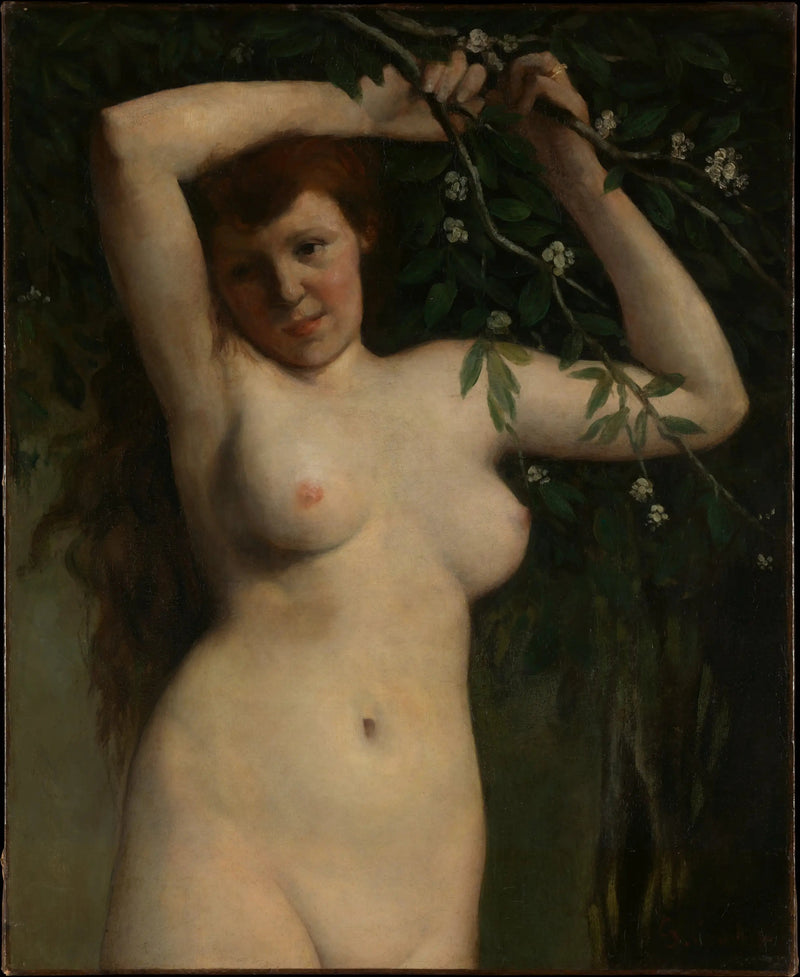 Nu na kwitnącej gałęzi - Gustave Courbet
