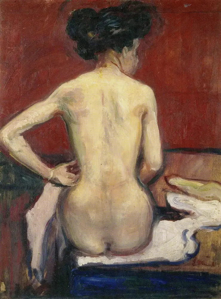 Nu siedzący z obróconą głową - Edvard Munch