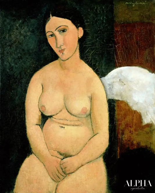 Nu assis (C.1917) - Amedeo Modigliani - Reproductions de tableaux et peintures haut de gamme