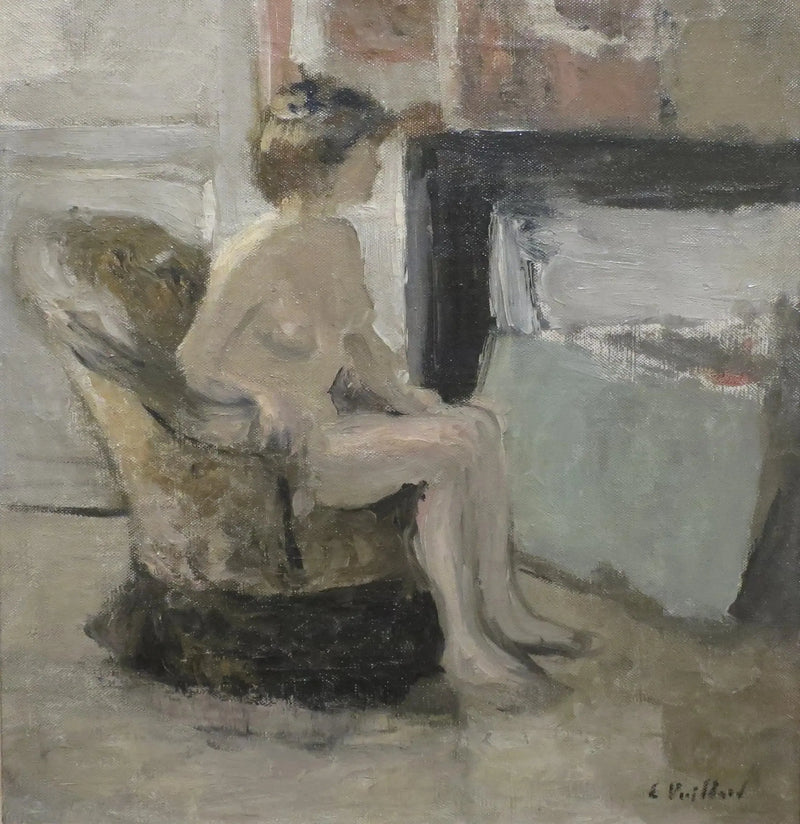 Nu siedzący przed kominkiem - Édouard Vuillard