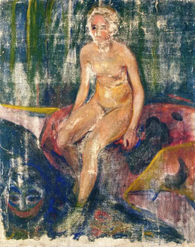 Nu siedzący i Groteskowa maska - Edvard Munch