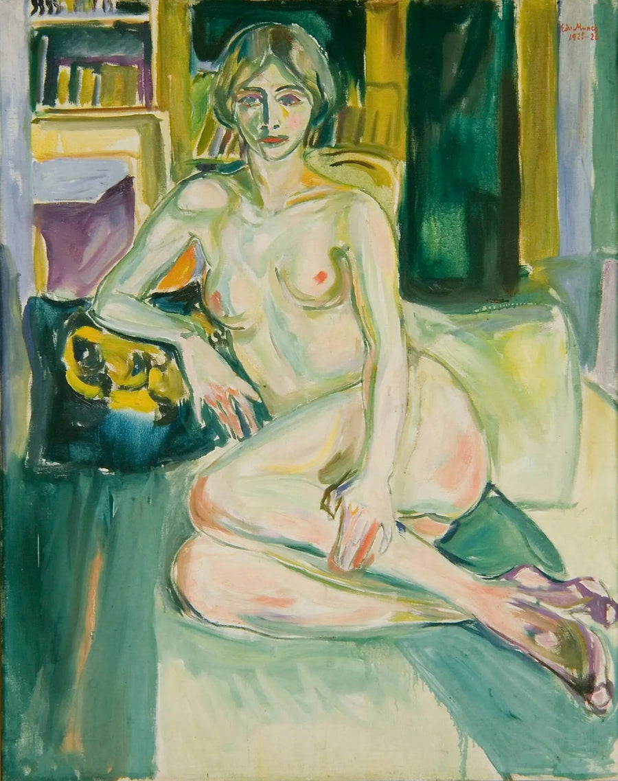 Nu, siedzący na kanapie - Edvard Munch