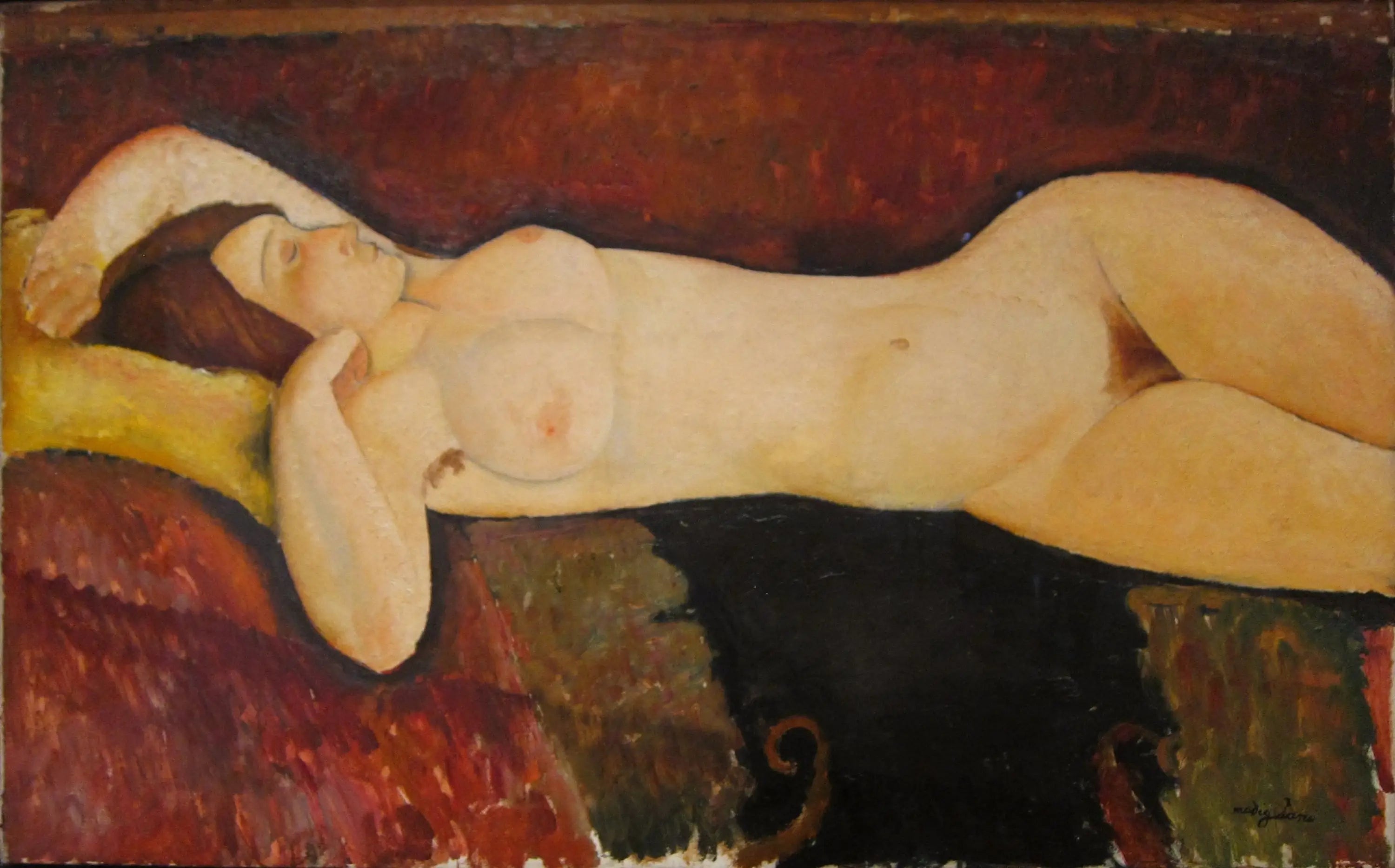 Reproduction du tableau « Nu couché - Amedeo Modigliani » par Alpha Reproduction en peinture à l’huile