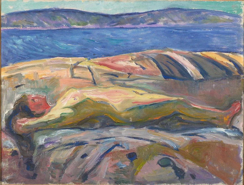 Nu leżący na skałach - Edvard Munch