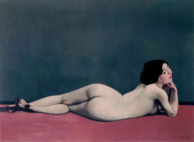 Nu leżący na czerwonym dywanie - Félix Vallotton
