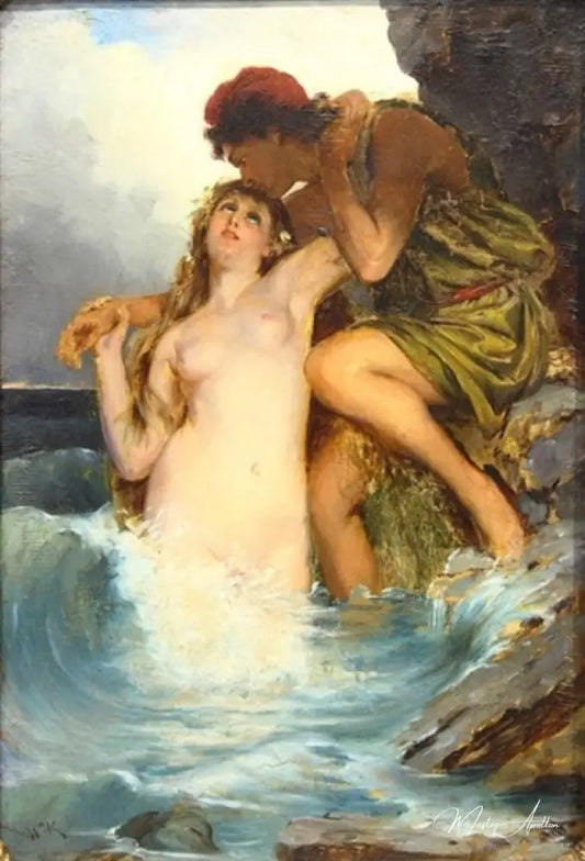 Nu dans les vagues - Wilhelm Kotarbiński Reproductions de tableaux à la peinture à l’huile