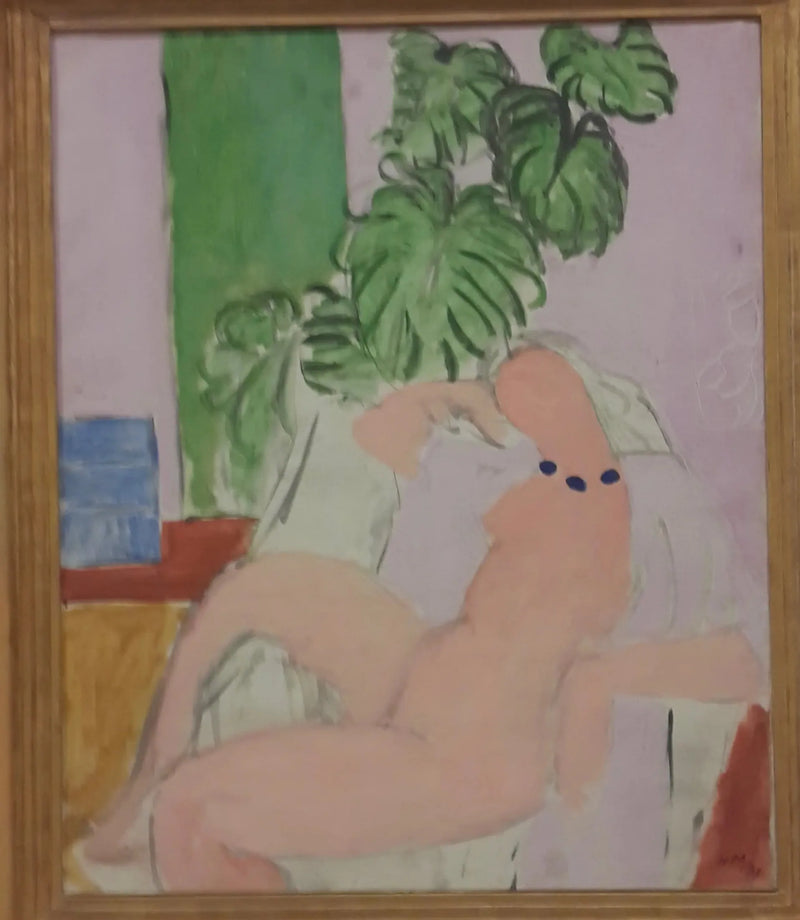 Naga w fotelu, zielona roślina - Henri Matisse