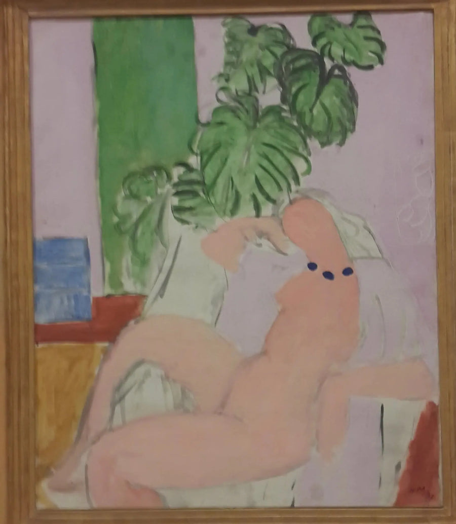 Naga w fotelu, zielona roślina - Henri Matisse