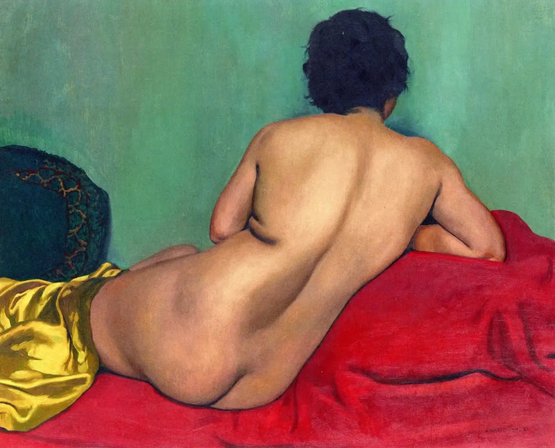 Nu de dos na czerwonej kanapie - Félix Vallotton