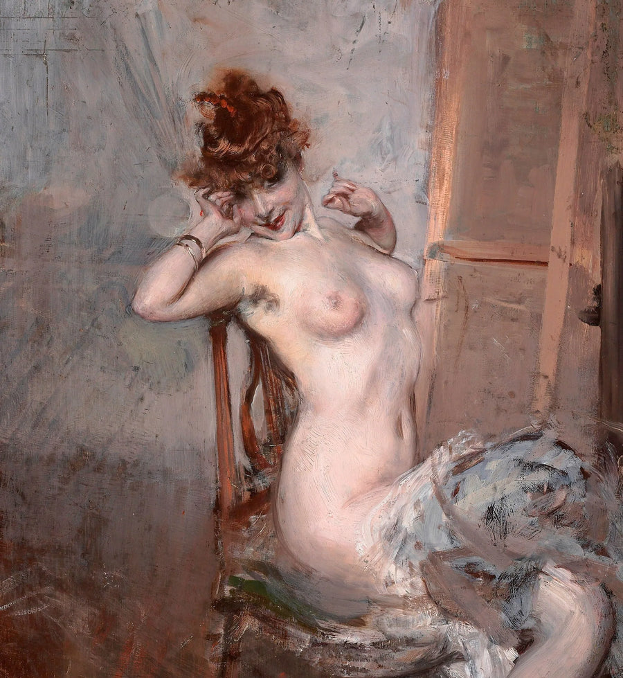 Nagie młodej kobiety siedzącej - Giovanni Boldini