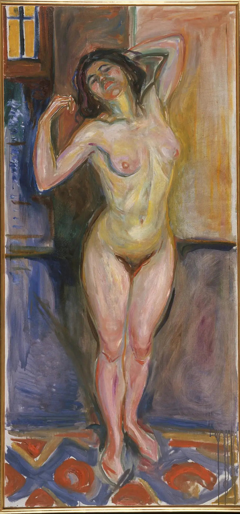 Nagi stojący z rękami za głową - Edvard Munch