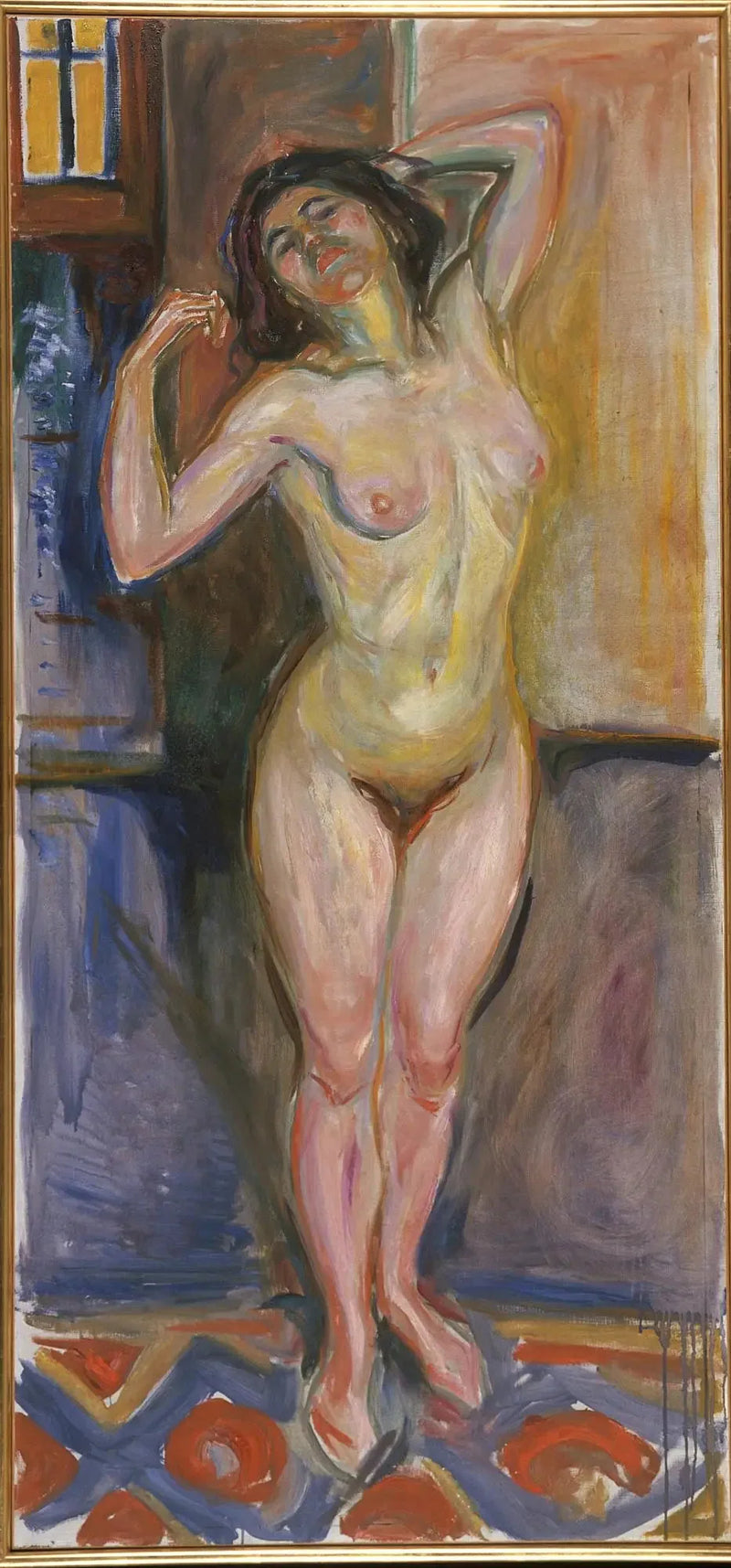 Nagi stojący z rękami za głową - Edvard Munch