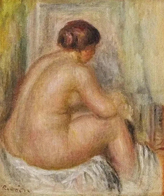 Naga od tyłu, siedząca - Pierre-Auguste Renoir