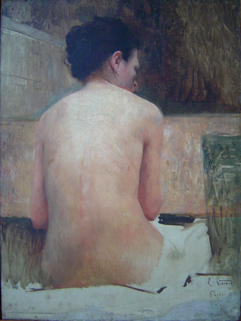 Nu feminino de costas - Eliseu Visconti image 1 tableau peint à l’huile sur toile