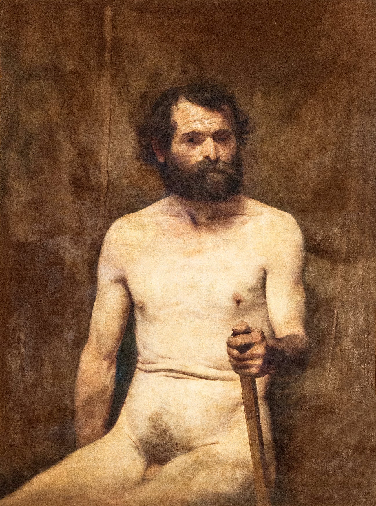 Nu masculin envoyé avec bastão - Eliseu Visconti