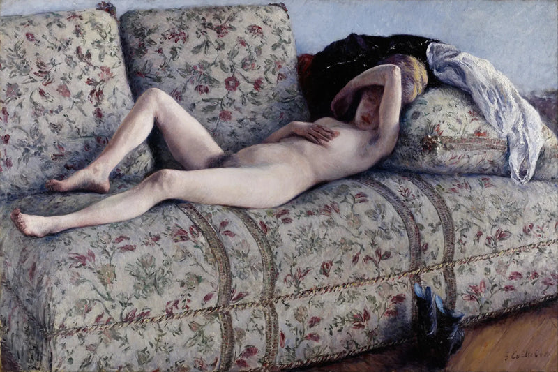Nago na kanapie - Gustave Caillebotte
