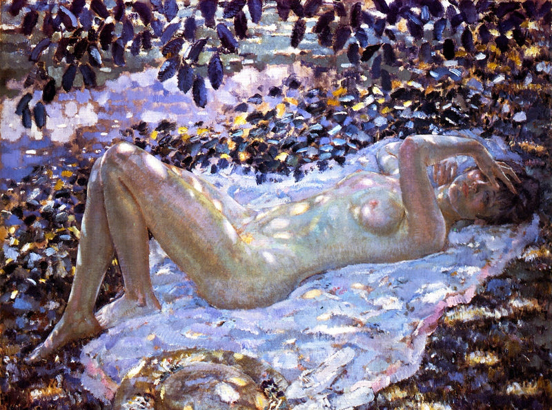 Nagie pod plamistym światłem - Frederick Carl Frieseke