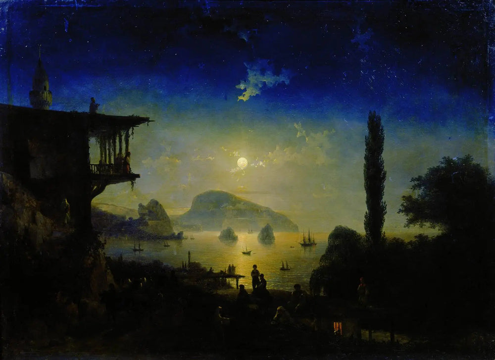 Nuit de lune en Crimée, Gurzuf - Ivan Aïvazovski image 1 tableau peint à l’huile sur toile