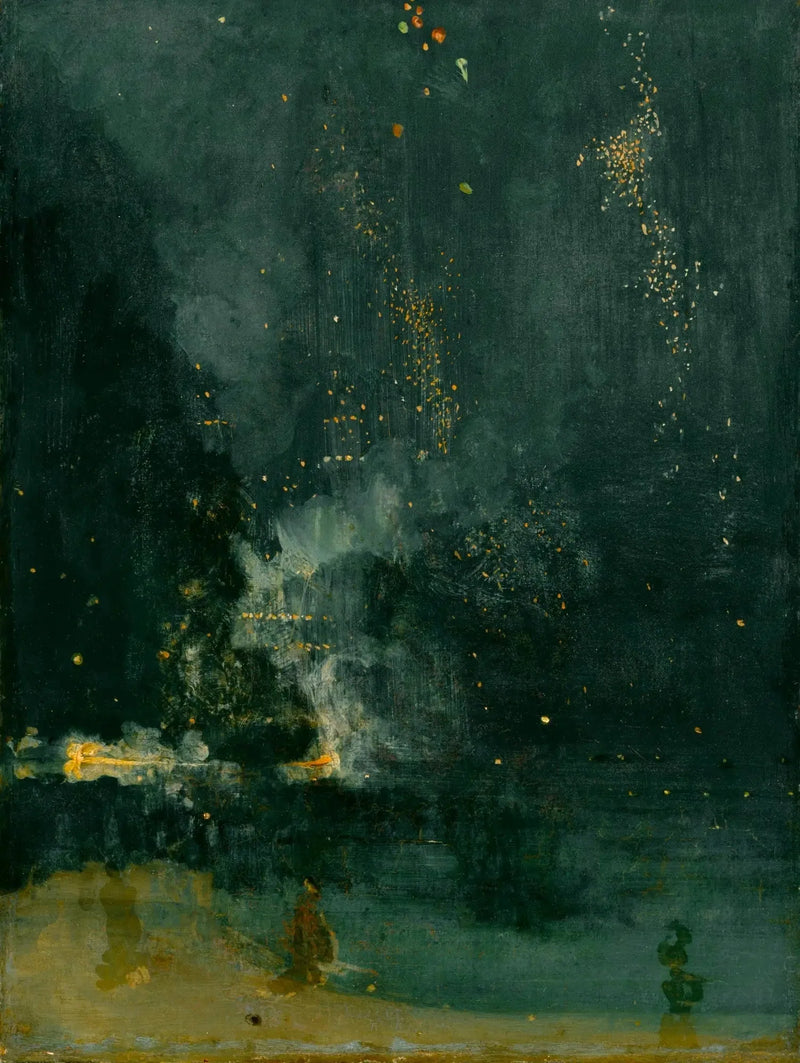 Noc w czerni i złocie, rakieta, która opada - James Abbott McNeill Whistler