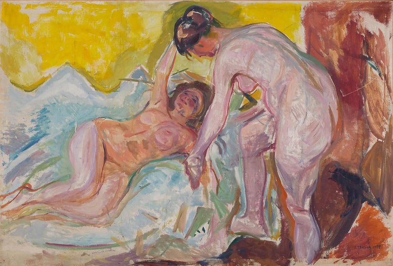 Akt kobiecy, siedzący i leżący - Edvard Munch