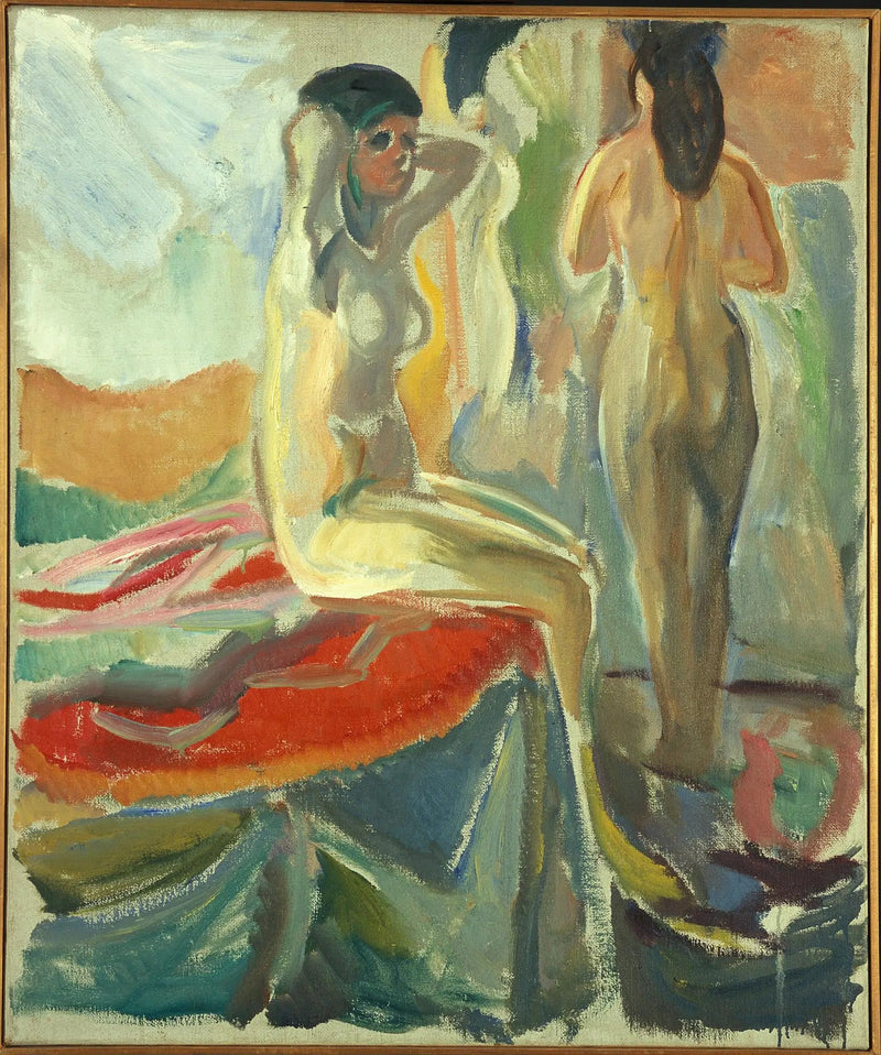 Akt kobiecy, siedzący i stojący - Edvard Munch