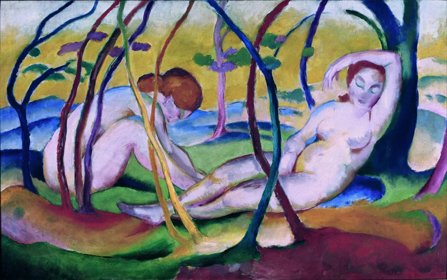 Nagi pod drzewami - Franz Marc