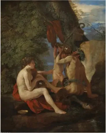 Nimfa i Satyr - Nicolas Poussin