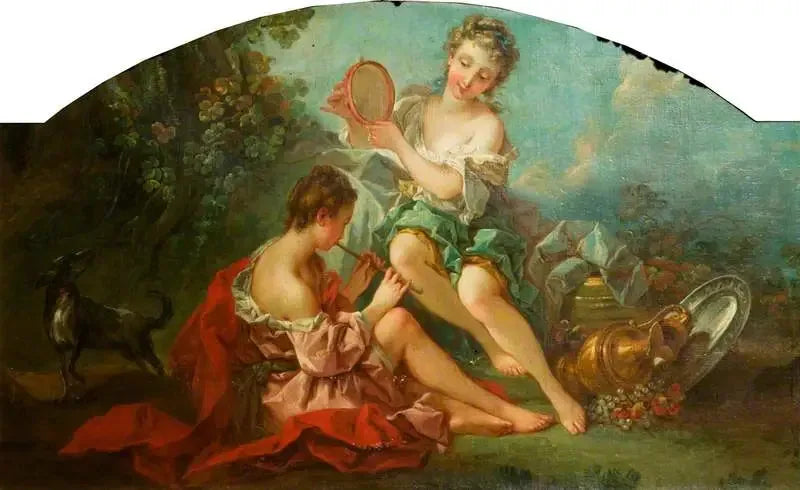 Arkadyjskie nimfy grające na muzyce - François Boucher