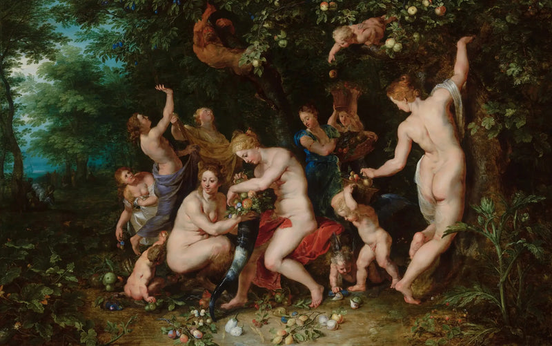 Nymfy napełniające rogi obfitości - Peter Paul Rubens