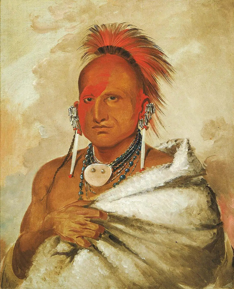O-rón-gás-see, myśliwy na niedźwiedzie, słynny wojownik - George Catlin