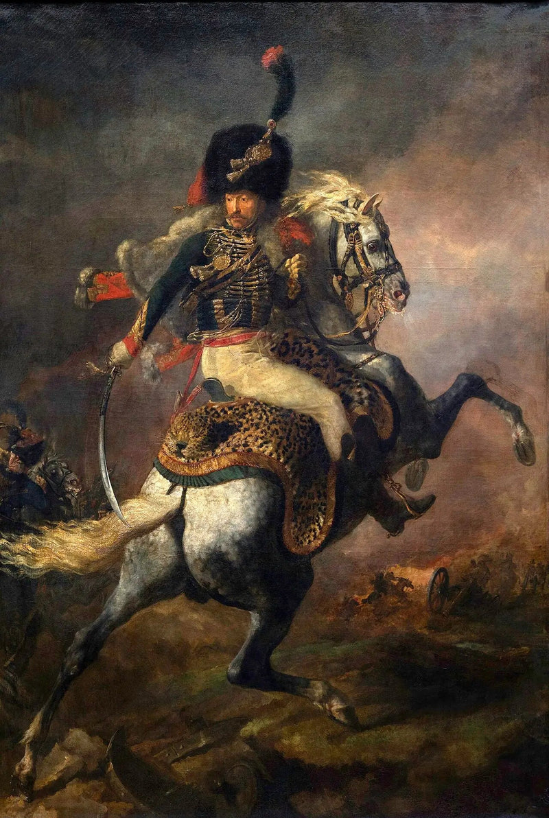 Oficer myśliwych konnych gwardii imperialnej w natarciu - Théodore Géricault