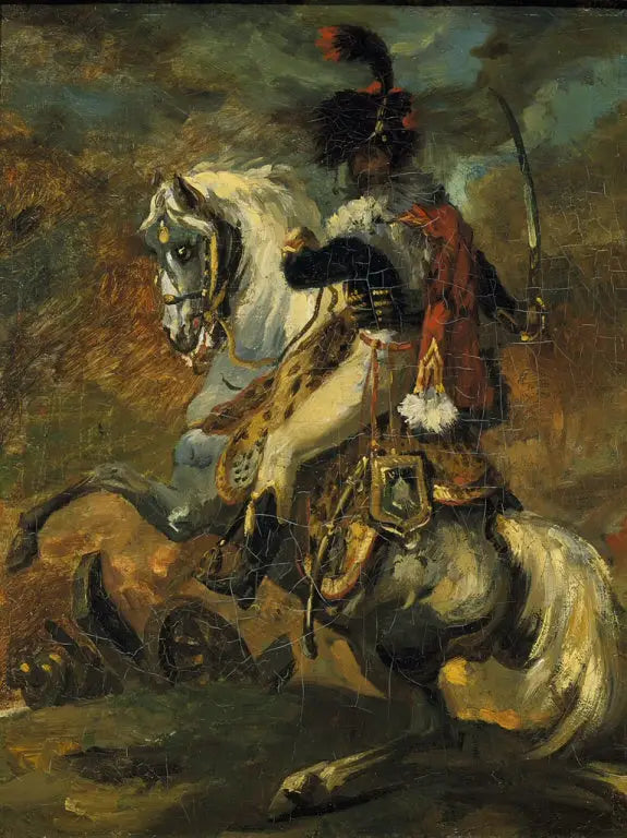 Oficer myśliwych gwardii imperialnej na koniu - Théodore Géricault
