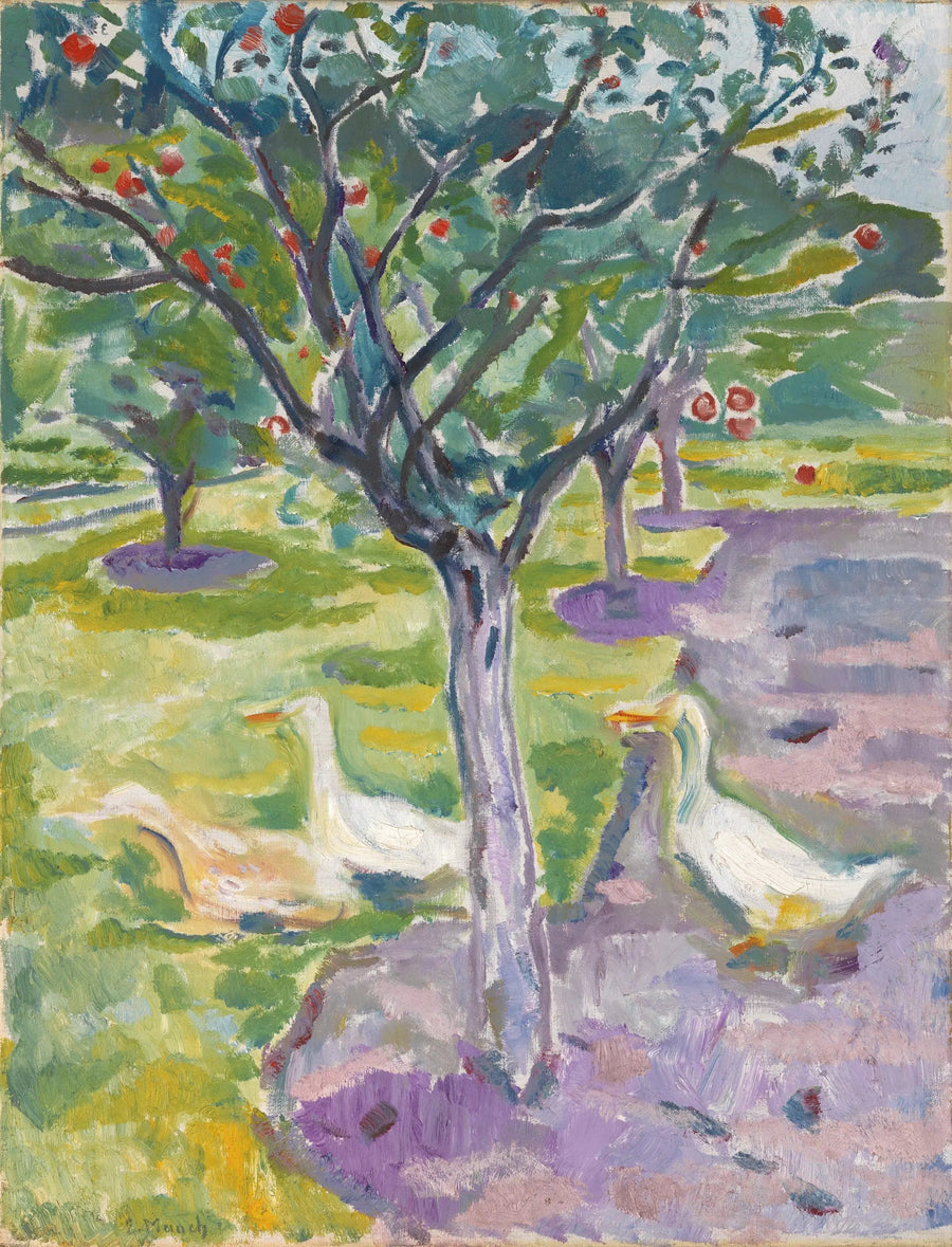 Gęsi w ogrodzie - Edvard Munch