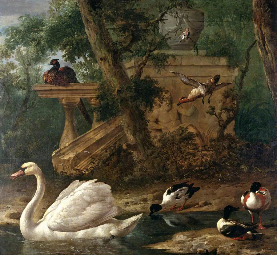 Ptaki w ogrodzie - Melchior de Hondecoeter