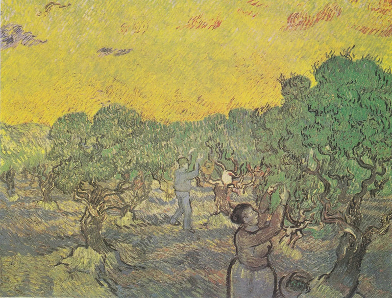 Gaj oliwny z figurkami zbieraczy - Vincent van Gogh