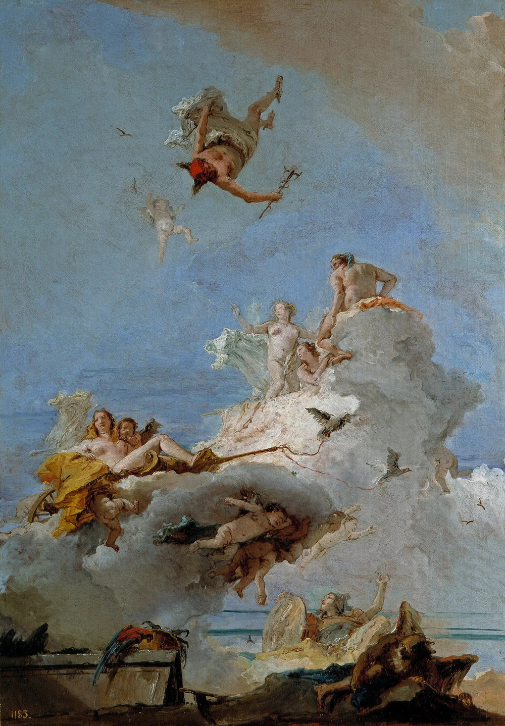 Olympe ou le Triomphe de Vénus - Giovanni Battista Tiepolo image 1 copie peinte à la main à l’huile