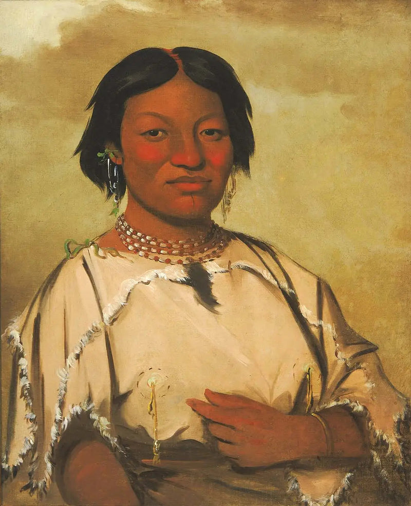 Oó-je-en-á-he-a, Kobieta żyjąca w jaskini niedźwiedzia - George Catlin