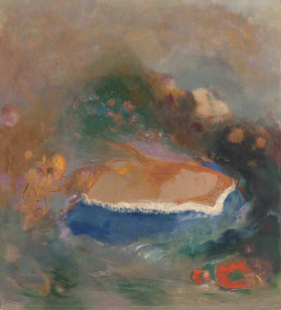 Ophélie, la chaperon bleue de la nonne dans l'eau - Odilon Redon